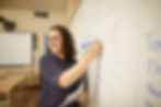 Teacher writing on a board